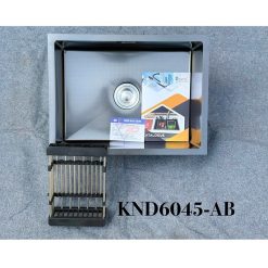 Chậu rửa bát 1 hố Inox SUS 304 màu ghi xám đen Kagol 6045AB