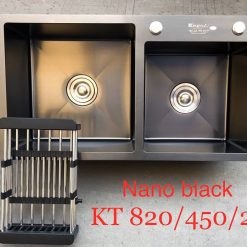 Chậu rửa bát 2 hố lệch Nano Black Kagol 8245BL