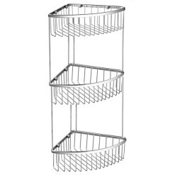 Kệ góc để dầu gội 3 tầng Đồng mạ Crom bóng Miken MKK-5825