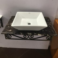 Kệ để chậu rửa mặt khung sắt mỹ thuật Miken Safe MKMT-0748B