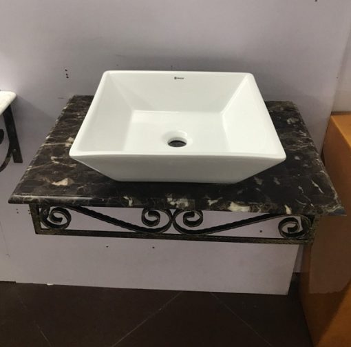 Kệ để chậu rửa mặt khung sắt mỹ thuật Miken Safe MKMT-0748B