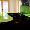 Kính ốp bếp màu xanh 02