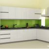 Kính ốp bếp màu xanh 03