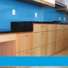 Kính ốp bếp màu xanh 01