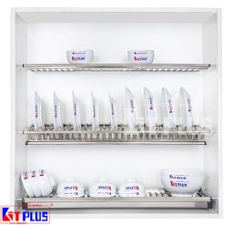 Giá bát đĩa cố định 3 tầng chữ V KIT PLUS DK12A.60
