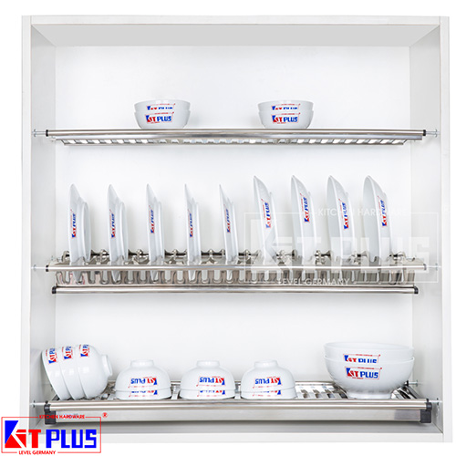 Giá bát đĩa cố định 3 tầng chữ V KIT PLUS DK12A.60