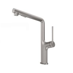 Vòi rửa bát dây rút nóng lạnh màu bạc Niken AMBER KLUGER KLF0001S