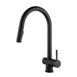 Vòi rửa bát dây rút nóng lạnh màu đen RENE KLUGER KLF0008B