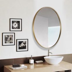 Gương nghệ thuật khung nhôm mạ màu đen KMD-6080B