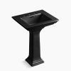 Chậu rửa mặt màu đen kèm chân lavabo Kohler K-2344-8-7