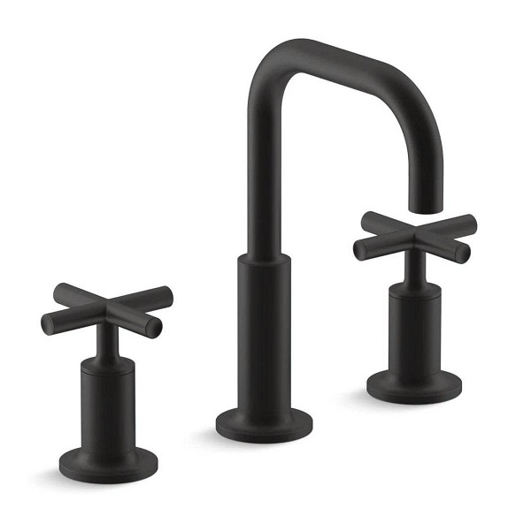 Vòi chậu lavabo 3 lỗ màu đen mờ Kohler K-14406-3-BL