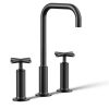 Vòi chậu lavabo 3 lỗ màu đen mờ Kohler K-14408-3-BL