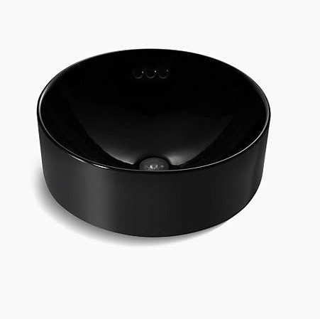 Chậu rửa lavabo đặt bàn tròn màu đen Kohler K-14800T-7