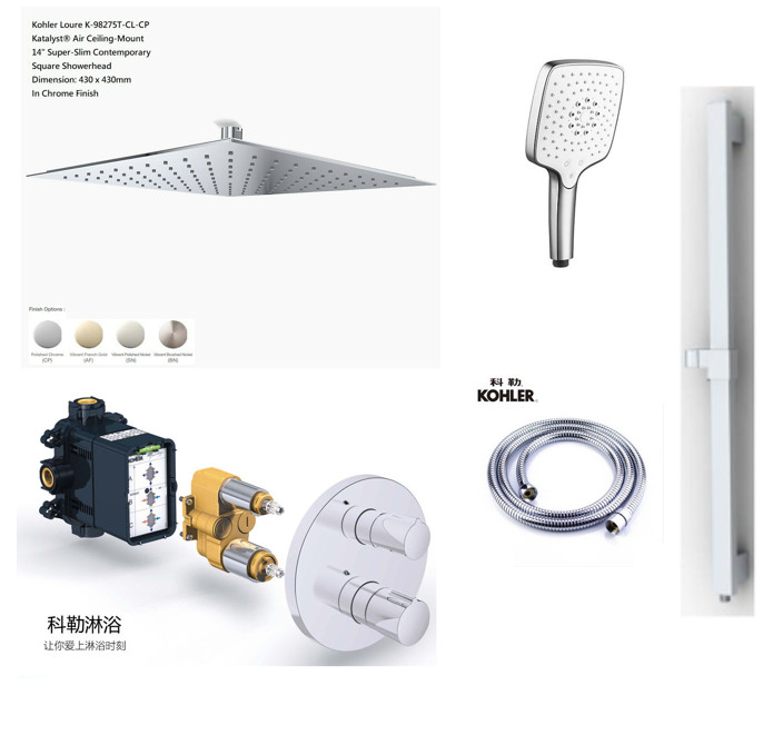 Bộ sen tắm âm tường nhiệt độ Kohler K-98275T-CL-CP