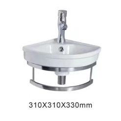 Chậu rửa lắp góc có giá đỡ kèm vắt khăn mặt KOKKU 165