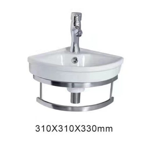 Chậu rửa lắp góc có giá đỡ kèm vắt khăn mặt KOKKU 165