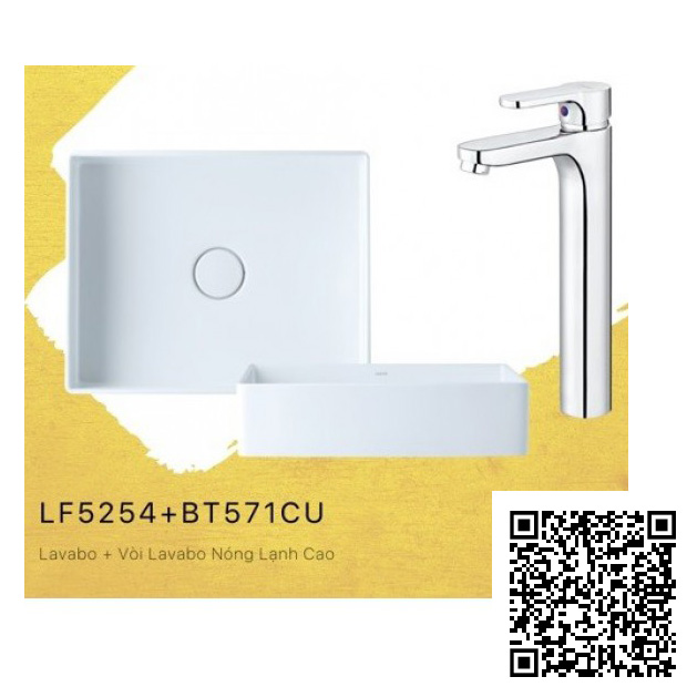 Combo Thiết bị vệ sinh Caesar Lavabo Và Vòi Nóng Lạnh LF5254-BT571CU