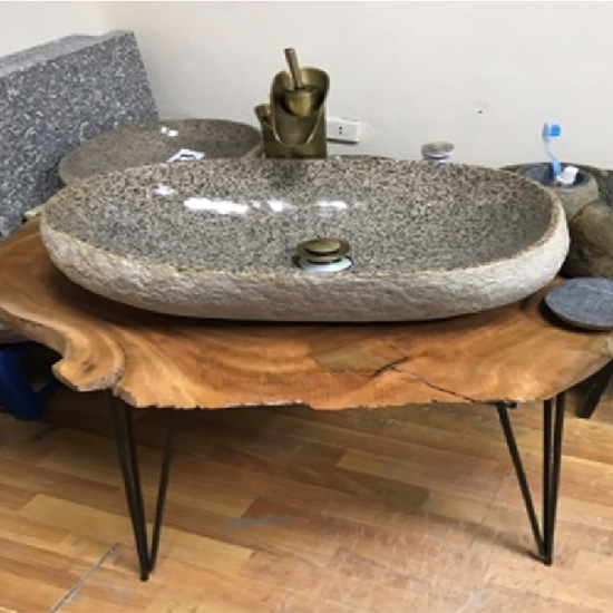 Chậu lavabo đá cuội tây bắc LC01