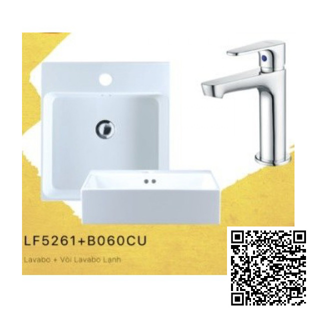 Combo Thiết bị vệ sinh Caesar Lavabo Và Vòi Lạnh LF5261-B060CU