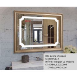 Gương đèn led khung gỗ Heco LG-132
