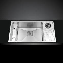 Chậu rửa bát 1 hố kèm máy rửa cốc Malloca MS 6303 WST