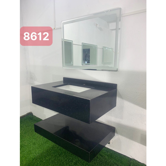 Bộ bàn đá 2 tầng chậu rửa lavabo đá kim sa tự nhiên HM-8612B