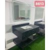 Bộ bàn đá 2 tầng chậu rửa lavabo đá kim sa xanh tự nhiên HM-8613GB