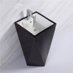 Chậu rửa mặt nghệ thuật chân đứng màu đen 18
