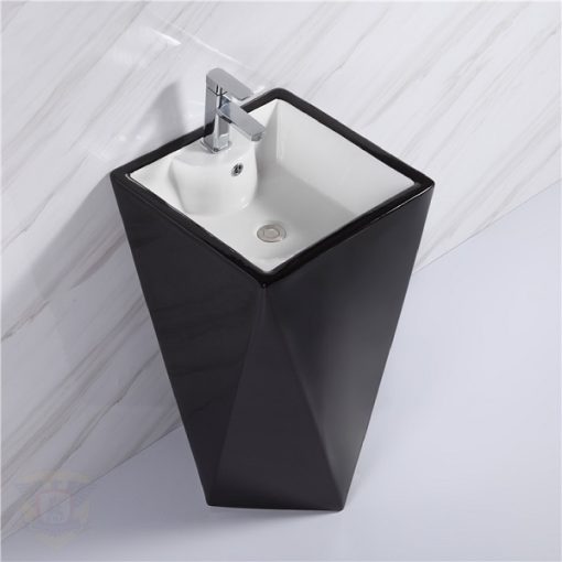 Chậu rửa mặt nghệ thuật chân đứng màu đen 18