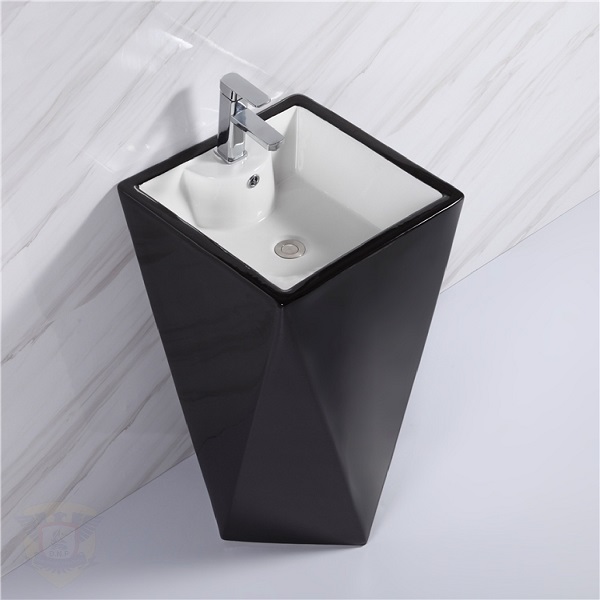 Chậu rửa mặt nghệ thuật chân đứng màu đen 18