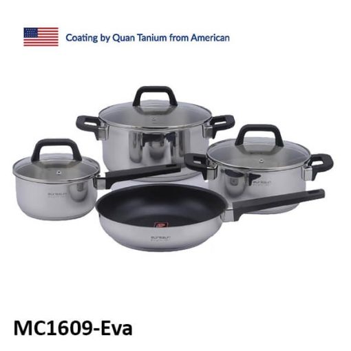Bộ nồi 3 đáy inox 304 Eurosun MC1609- Eva