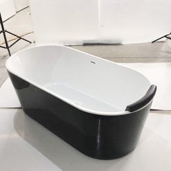 Bồn tắm độc lập đặt sàn màu đen Miken 943GB