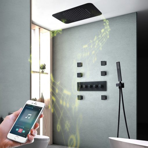 Sen tắm nhiệt độ âm tường màu đen Miken HI05046D-3