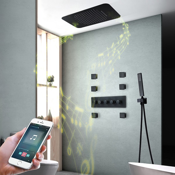 Sen tắm nhiệt độ âm tường màu đen Miken HI05046D-3