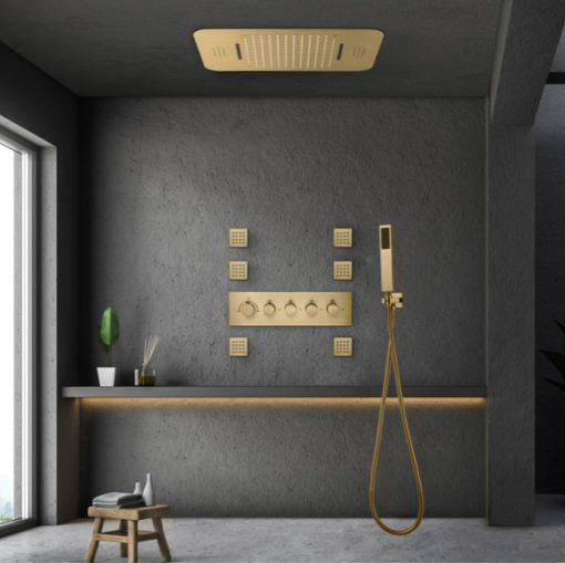 Sen tắm nhiệt độ âm tường mạ vàng Miken HI1508404