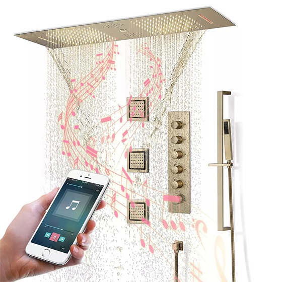 Sen tắm nhiệt độ âm tường màu vàng Miken HI1530304