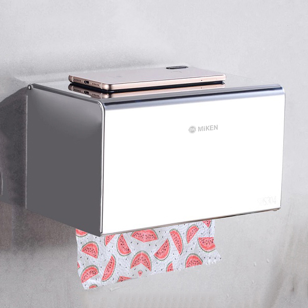 Hộp đựng giấy Inox 304 treo tường Miken MK-1054WB