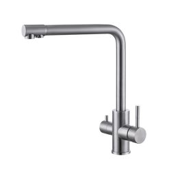Vòi rửa bát nóng lạnh mạ màu đen kết hợp vòi RO Miken MK-2027BRO