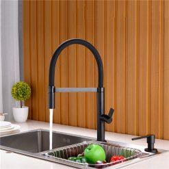 Vòi rửa bát màu đen nóng lạnh cần mềm Miken MK-2036B