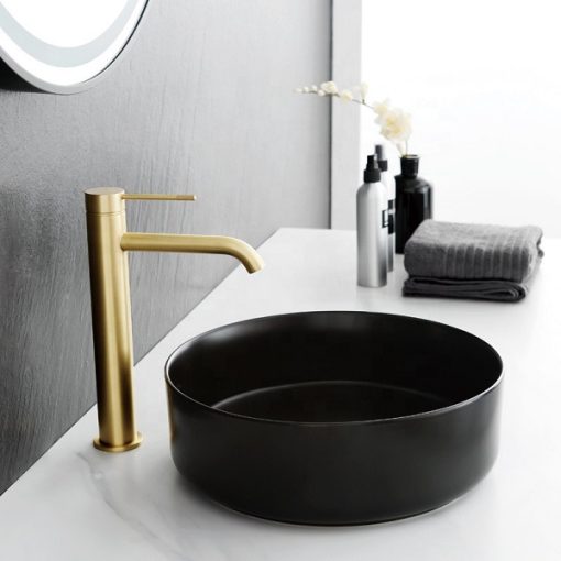 Vòi chậu rửa mặt lavabo mạ màu vàng Miken MK-8032GM