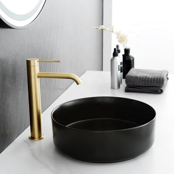 Vòi chậu rửa mặt lavabo mạ màu vàng Miken MK-8032GM
