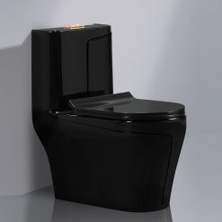 Bồn cầu 1 khối nghệ thuật màu đen Miken MKB-0902BLG