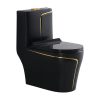 Bồn cầu 1 khối nghệ thuật màu đen Miken MKB-0904BLG