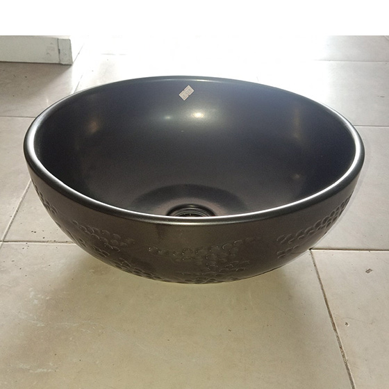 Chậu rửa lavabo màu đen nghệ thuật Miken MKC-211