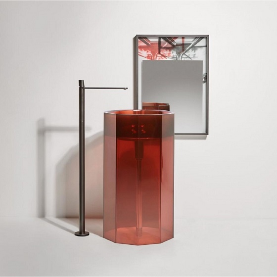 Chậu rửa mặt lavabo màu đỏ Miken MKC-2175 Red