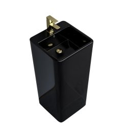 Chậu rửa mặt nghệ thuật chân đứng màu đen Miken MKC-6020B