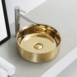 Chậu rửa lavabo nghệ thuật mạ vàng Miken MKC-8193G