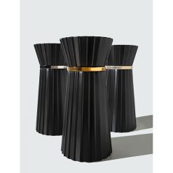 Chậu rửa lavabo nghệ thuật đá nhân tạo chân đứng màu đen Miken MKC-883B