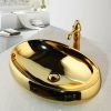 Chậu rửa lavabo nghệ thuật mạ vàng Miken MKC-C32