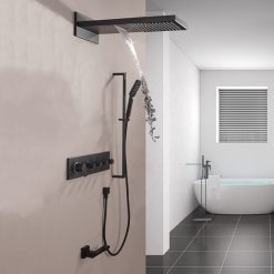 Sen tắm âm tường bát gắn tường màu đen Miken MKSA-2210